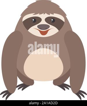 Felice sloth, illustrazione vettore su sfondo bianco. Illustrazione Vettoriale