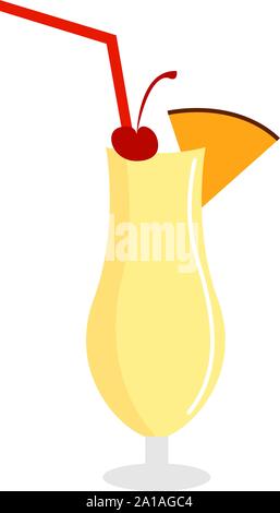 La pina colada, illustrazione vettore su sfondo bianco. Illustrazione Vettoriale