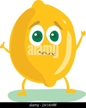 Paura di limone, illustrazione, vettore su sfondo bianco. Illustrazione Vettoriale