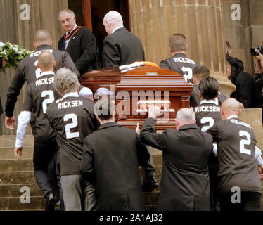 Glasgow, Scotland, Regno Unito, 25 settembre 2019.Fernando Ricksen funerale nel west end di Londra presso la chiesa di Wellington frequentato dagli appassionati come pure i giocatori e celebrità. Gerard Ferry/ Alamy Live News Foto Stock