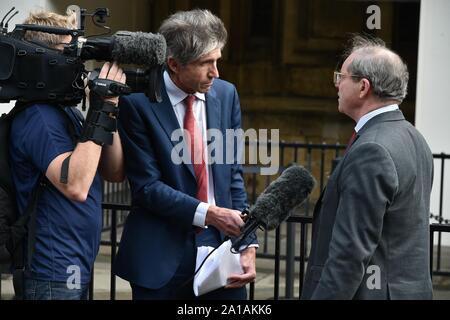 Premere la copertura di Brexit in piazza del Parlamento, Londra Settembre 2019 Foto Stock