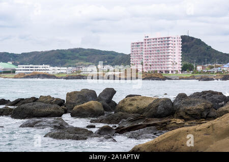 Shirahama, Minamiboso, Chiba, Giappone, 09/21/2019 , Costa di Shirahama, la parte meridionale della prefettura di Chiba. Foto Stock