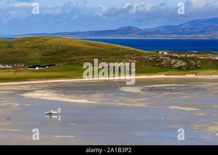 Isle of barra irregolare boulder left over di Ice Age, Western Isles, Ebridi Esterne, Scozia, UK UE Foto Stock