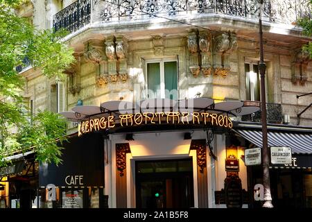 Le Cépage Montmartrois, ingresso anteriore al ristorante in grand, il vecchio edificio, Parigi, Francia. Foto Stock