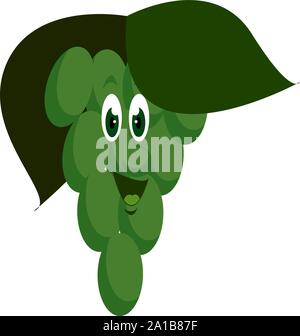 Felice uve, illustrazione, vettore su sfondo bianco. Illustrazione Vettoriale