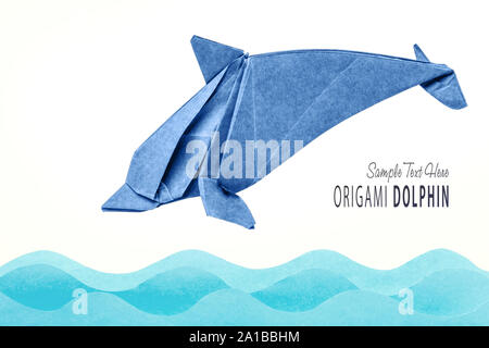 Dolphin origami di carta Foto Stock