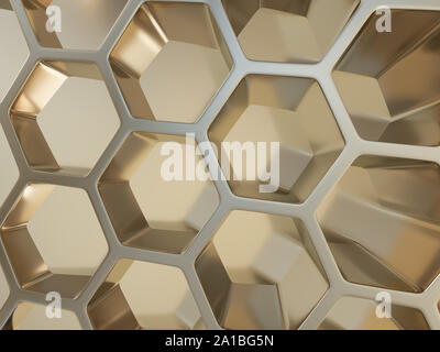Il rendering di metallo astratta nano sfondo Foto Stock