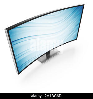 3d illustrazione del computer monitor semicircolare Foto Stock