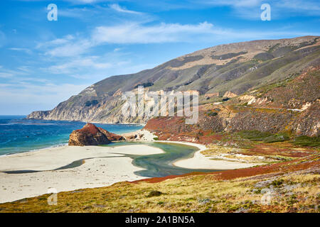 Costa californiana lungo la famosa Pacific Coast Highway (Stato percorso 1), STATI UNITI D'AMERICA. Foto Stock