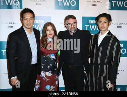 Takehiro Hira, Kelly Macdonald, Charlie Creed-Miles, Yosuke Kubozuka, Giri/Haji - Screening, Curzon Bloomsbury, Londra, UK, 25 settembre 2019, Foto b Foto Stock