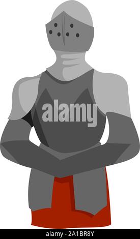 Knight armor, illustrazione vettore su sfondo bianco. Illustrazione Vettoriale