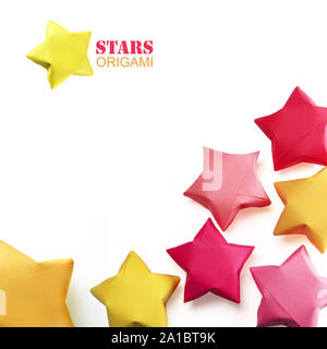 Origami stelle gruppo Foto Stock