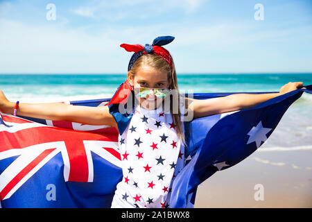 Adelaide, anzac, australia australia day, australiano, bandiera australiana, compleanno, Canberra, celebrazione, bambino, bambini, cittadino, cittadinanza, consti Foto Stock