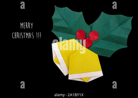 Origami campane di Natale Foto Stock