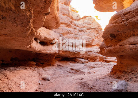 Escursionismo nel White Owl Canyon Lake Mead National Recreation Area a Nevada Foto Stock