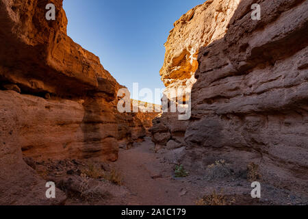 Escursionismo nel White Owl Canyon Lake Mead National Recreation Area a Nevada Foto Stock