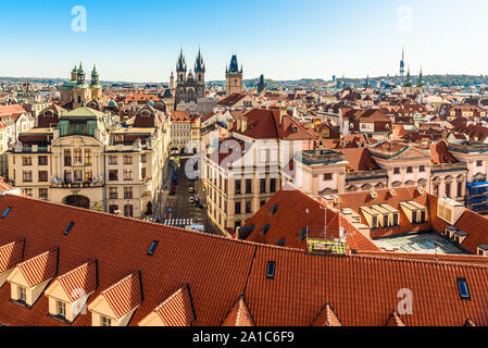 Praga, Repubblica Ceca skyline panorama. Foto Stock