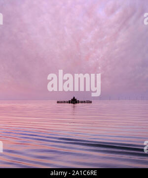 Tramonto sul molo Foto Stock
