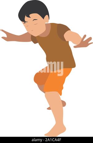 Dancing boy, illustrazione vettore su sfondo bianco. Illustrazione Vettoriale