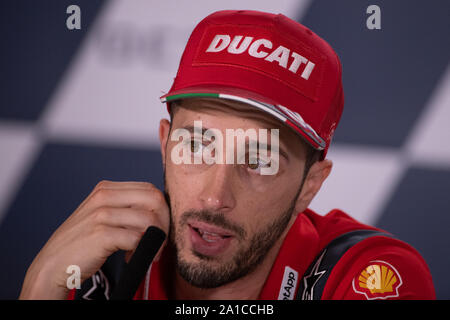 Misano Adriatico, Italia. Xii Sep, 2019. Andrea Dovizioso, pilota italiano numero 04 per il Team Ducati in MotoGP (foto di Lorenzo Di Cola/Pacific Stampa) Credito: Pacific Press Agency/Alamy Live News Foto Stock