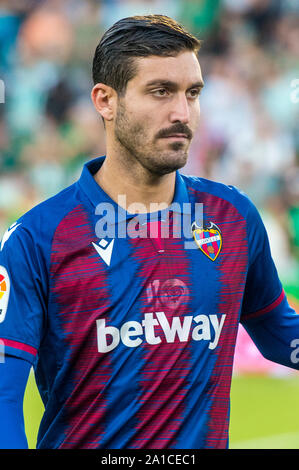 SEVILLA, 24-09-2019. Primera Division campionato spagnolo. LaLiga. Estadio Benito Villamarin. José Campana (Levante UD) durante il gioco Real Betis - Levante UD. Foto Stock