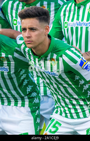 SEVILLA, 24-09-2019. Primera Division campionato spagnolo. LaLiga. Estadio Benito Villamarin. Álex Moreno (Real Betis) durante il gioco Real Betis - Levante UD. Foto Stock