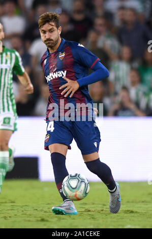 SEVILLA, 24-09-2019. Primera Division campionato spagnolo. LaLiga. Estadio Benito Villamarin. José Campana (Levante UD) durante il gioco Real Betis - Levante UD. Foto Stock