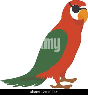 Pirate parrot, illustrazione, vettore su sfondo bianco. Illustrazione Vettoriale