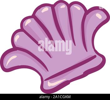 Mare guscio rosa, illustrazione vettore su sfondo bianco. Illustrazione Vettoriale