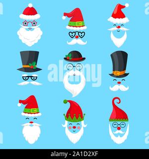 Babbo Natale icone Illustrazione Vettoriale