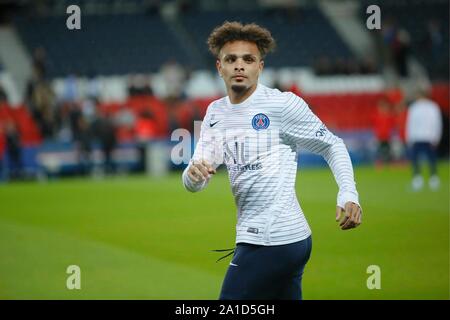 French Ligue 1 calcio, PSG v Reims, Parc des Princes, Parigi, Francia. Xxv Sep, 2019. Kurzawa Layvin, 644/cordon Credito: CORDON PREMERE/Alamy Live News Foto Stock