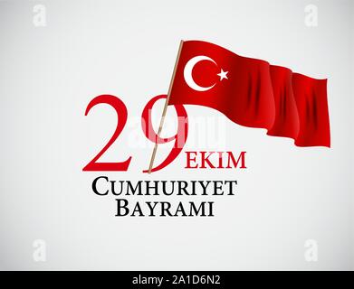 29 Ekim Cumhuriyet Bayraminiz. Traduzione 29 ottobre Giorno della Repubblica Turca. Illustrazione Vettoriale Illustrazione Vettoriale