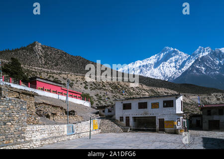 Thini villaggio in Mustang inferiore, Nepal Foto Stock