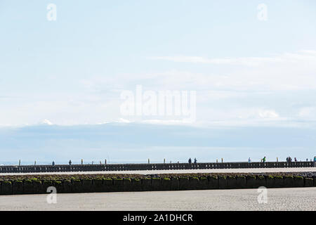 Norderney, Nordstrand, Strand, Bune, Meer, Himmel, Spaziergaenger, Foto Stock