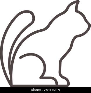 Cat Icona. Il concetto di assistenza sanitaria per la medicina e la cura degli animali domestici. Contorno nero e animale domestico. Animali domestici il simbolo Icona e badge. Semplice illustrazione vettoriale. Illustrazione Vettoriale