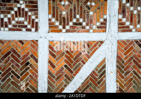 Dettaglio di uno storico di legno a casa, Altes Land area, Germania, Europa Foto Stock