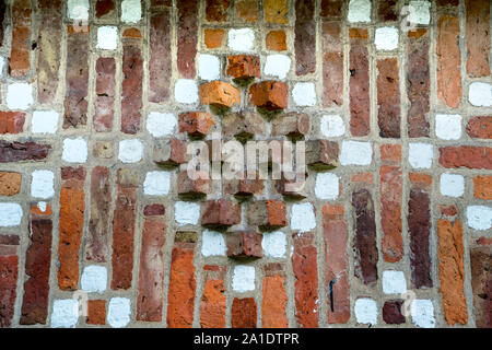 Dettaglio di uno storico di legno a casa, Altes Land area, Germania, Europa Foto Stock
