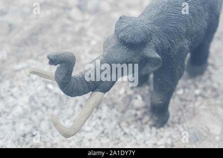 Modello in miniatura di un mammut, Birds Eye view Foto Stock