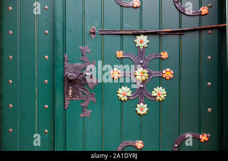 Ingresso della Santa Chiesa Matthias, Jork, Altes Land Bassa Sassonia, Germania, Europa Foto Stock