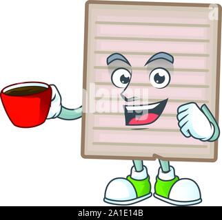 Bere in tazza vintage carta scrapbook posto per il testo. Illustrazione Vettoriale