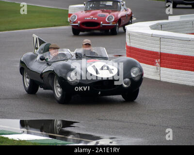 1954 Jaguar D Type al veloce della carità via giorno a Goodwood 25/9/19 Foto Stock