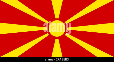 Bandiera della Macedonia, bandiera nazionale macedone Foto Stock