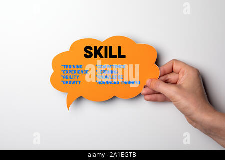 Concetto di specialità. Discorso bolla Foto Stock