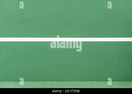 Sport sfondo. Parete di verde e la linea bianca. Spazio di copia Foto Stock