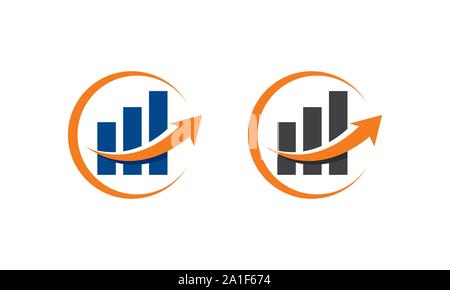 La contabilità finanziaria Logo, i consulenti finanziari Logo Design Modello icona Vettore, finanza moderna logo aziendale, finanziario Stock Exchange Market Illustrazione Vettoriale