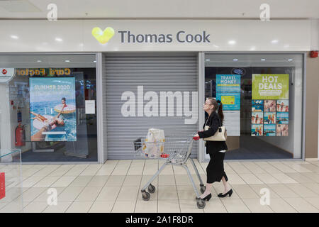 Edimburgo, Scozia. 26 settembre. 2019. Thomas Cook negozio vicino nel Regno Unito come Thomas Cook ha annunciato 21 negozi in UK chiuso. Pak@ Mera/Alamy Live News. Foto Stock