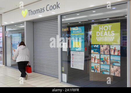 Edimburgo, Scozia. 26 settembre. 2019. Thomas Cook negozio vicino nel Regno Unito come Thomas Cook ha annunciato 21 negozi in UK chiuso. Pak@ Mera/Alamy Live News. Foto Stock