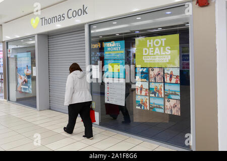 Edimburgo, Scozia. 26 settembre. 2019. Thomas Cook negozio vicino nel Regno Unito come Thomas Cook ha annunciato 21 negozi in UK chiuso. Pak@ Mera/Alamy Live News. Foto Stock