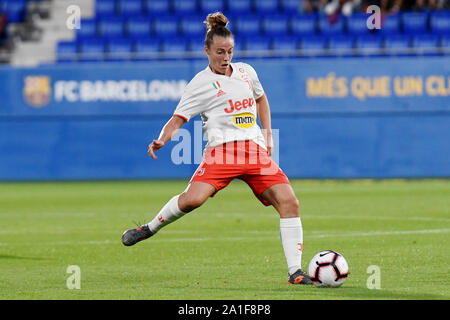 Aurora Galli della Juventus durante la partita FC Barcellona v Juventus FC , della UEFA Womens Champions League stagione 2019/2020, round di 32. Johan Cruyff Stadium. Barcelona, Spagna, 25 set 2019. Foto Stock