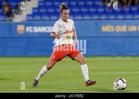 Aurora Galli della Juventus durante la partita FC Barcellona v Juventus FC , della UEFA Womens Champions League stagione 2019/2020, round di 32. Johan Cruyff Stadium. Barcelona, Spagna, 25 set 2019. Foto Stock
